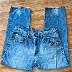 Vintage Distressed Lee Heritage Straight Leg Jeans -Size 36 x 32